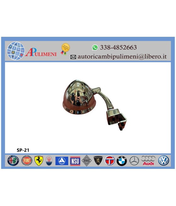 SPECCHIO RETROVISORE CALICE DX/SX CROMATO CANALINO/GRONDINA FIAT 500 D F L R 600