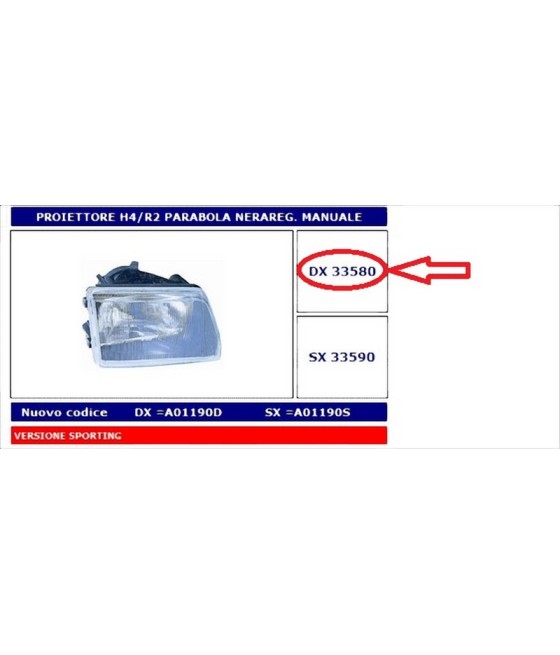 FARO PROIETTORE DX H4 (R2)...