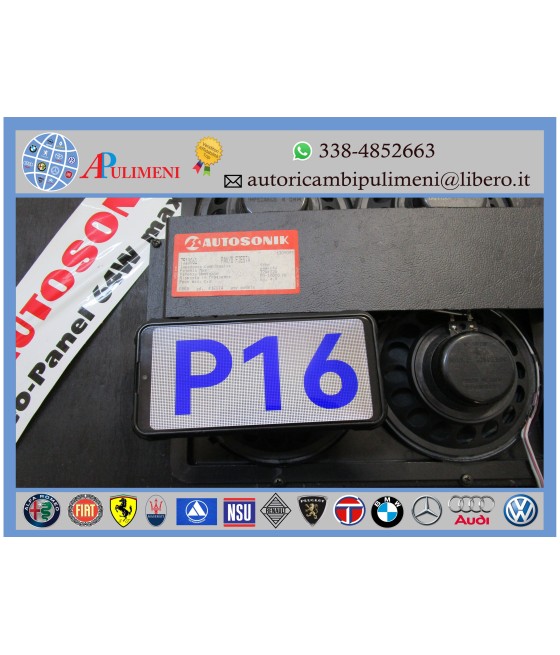 PAK/8 MENSOLA CAPPELLIERA NERA AUDIO AUTOSONIK SPEEKER FORD FIESTA MK1
