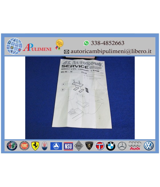 MOSTRINA CORNICE ADATTATORE AUTORADIO RENAULT R5 GTL ALPINE 79- AUTOSONIK