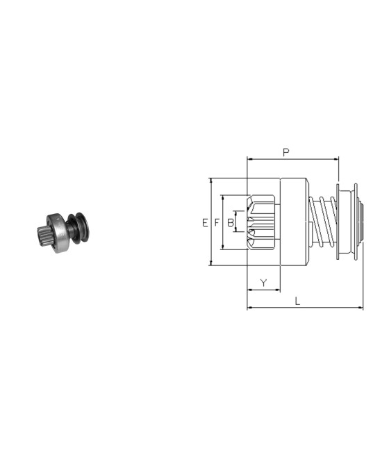 PIGNONE MOTORINO AVVIAMENTO PEUGEOT 403 404 504 DIESEL