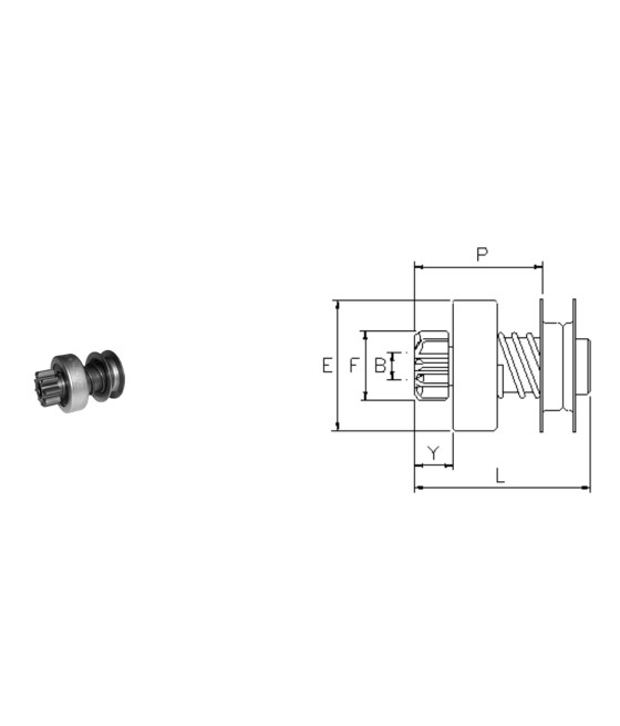 PIGNONE MOTORINO AVVIAMENTO PEUGEOT 404 504 505 J7 J9 RENAULT R12 R15 R16 R17 R18