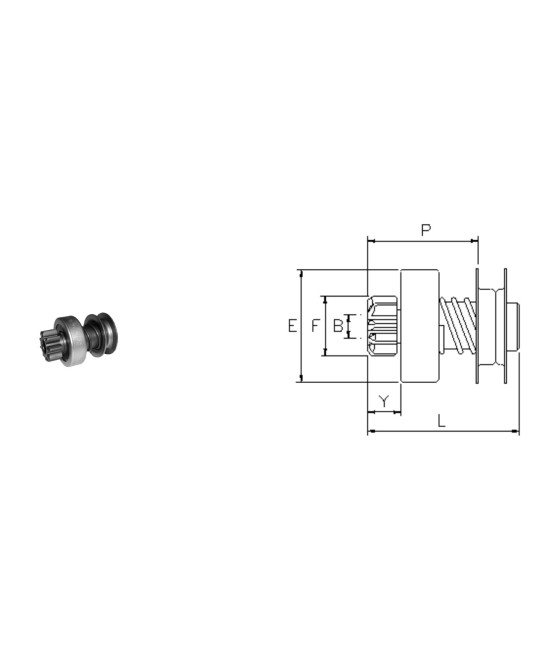 038?23 2918 PIGNONE MOTORINO AVVIAMENTO PEUGEOT 204 304 DIESEL