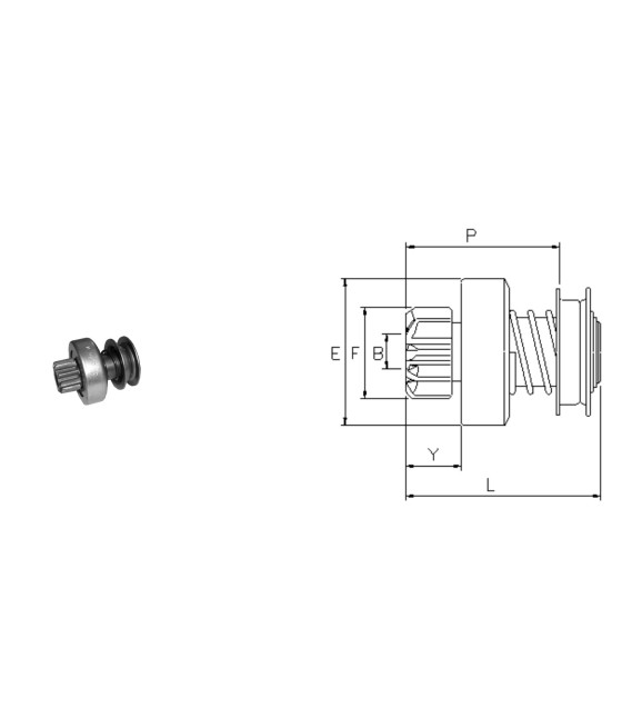 PIGNONE MOTORINO AVVIAMENTO PEUGEOT 504 505 604 J7 J9 DS RENAULT R7221 VOLVO MD21