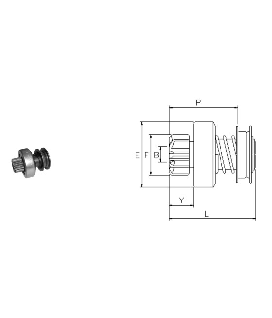 038418 3220 PIGNONE MOTORINO AVVIAMENTO PEUGEOT 504 505 605 J9 DS TD