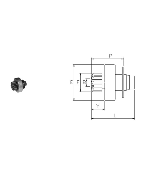 1798 183515 NE882 594041 PIGNONE MOTORINO AVVIAMENTO PEUGEOT 404 405 PICK UP DS