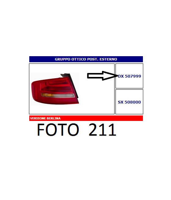 507999 FANALE POSTERIORE...