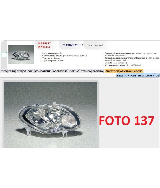 LPG911 FARO PROIETTORE...