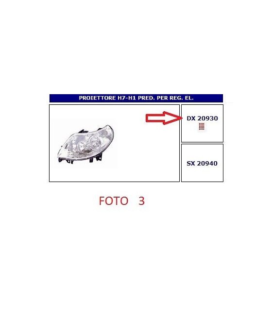 20930 FARO PROIETTORE DX H7...