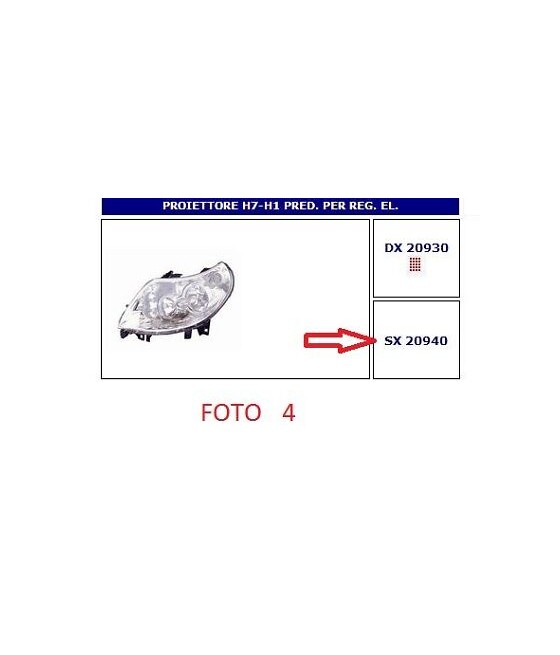 20940 FARO PROIETTORE SX H7...