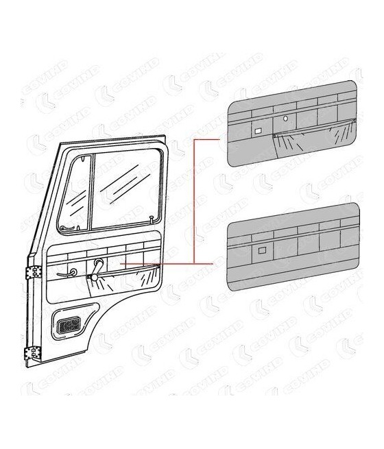 79/12 PANNELLO PORTA DX FINTAPELLE GRIGIA IVECO 79F13-80F13-90F14-100F13-65.12