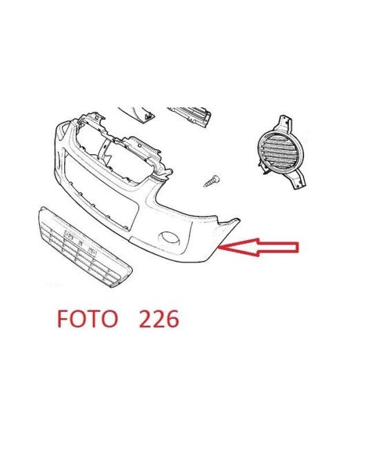 4707277 PARAURTI ANTERIORE (FRONT BUMPER) C/PRIMER OPEL AGILA A 04/2000--01/2004