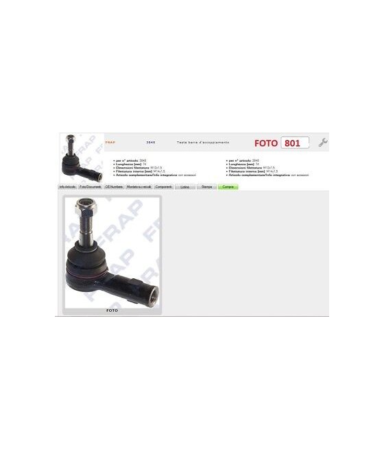 3848 TESTINA SNODO BRACCIO STERZO OPEL ANTARA MOKKA CHEVROLET CAPTIVA