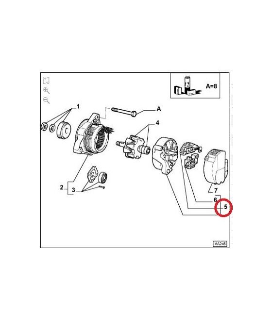 9946548 9947140 SUPPORTO ALTERNATORE CONPLETO DI PIASTRA DIODI FIAT PUNTO 1993