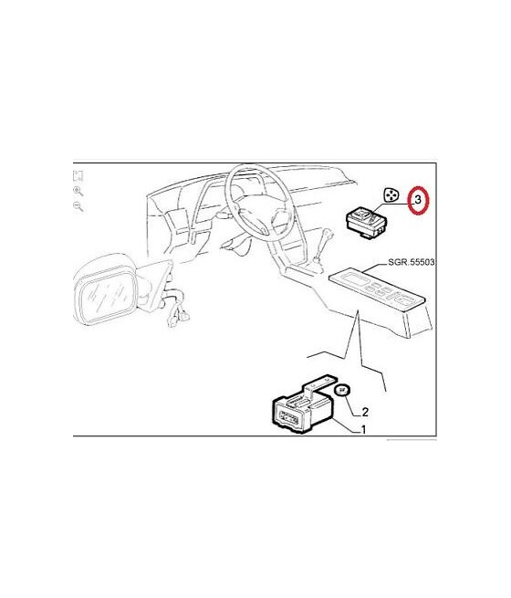 176831880 INTERRUTORE COMENDO SPECCHIO RETROVISORE ALFA ROMEO 164 FIAT CROMA