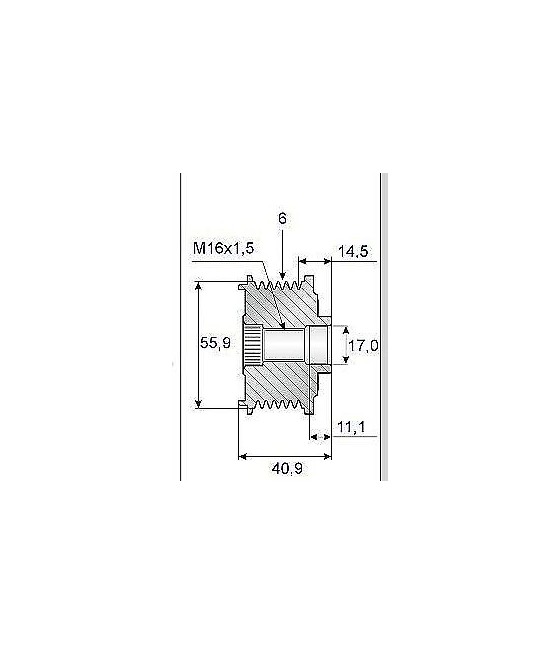535001210 PULEGGIA ALTERNATORE AUDI A1-A2-A3-A4-TT-DODGE-FORD-SEAT-VOLKSWAGEN