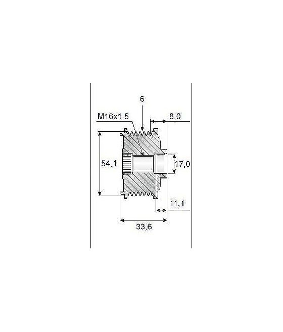 535005910 PULEGGIA ALTERNATORE CITROEN BERLINGO-C2-C3-C4-C5-C8-FIAT SCUDO-FORD