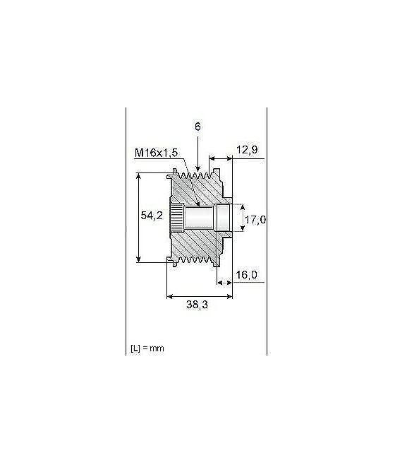 535006210 PULEGGIA ALTERNATORE CITROEN BERLINGO-C2-C3-C4-C5-C8-PEUGEOT 206-307