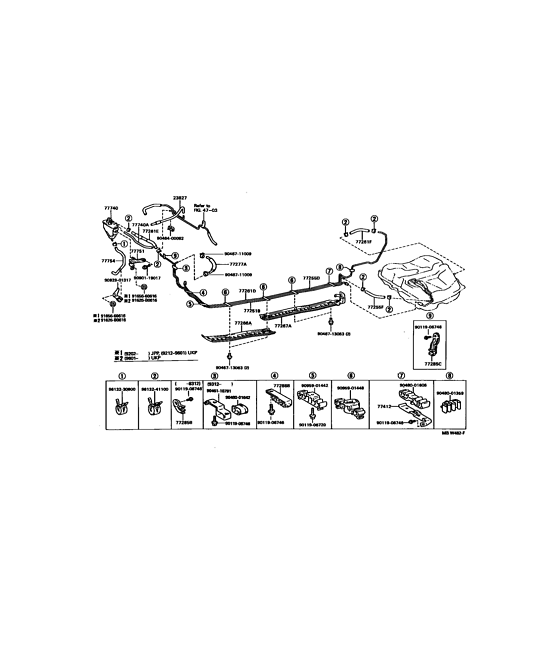 77251-05040 TUBO CARBURANTE BENZINA PER TOYOTA CARINA AT191 ORIGINALE