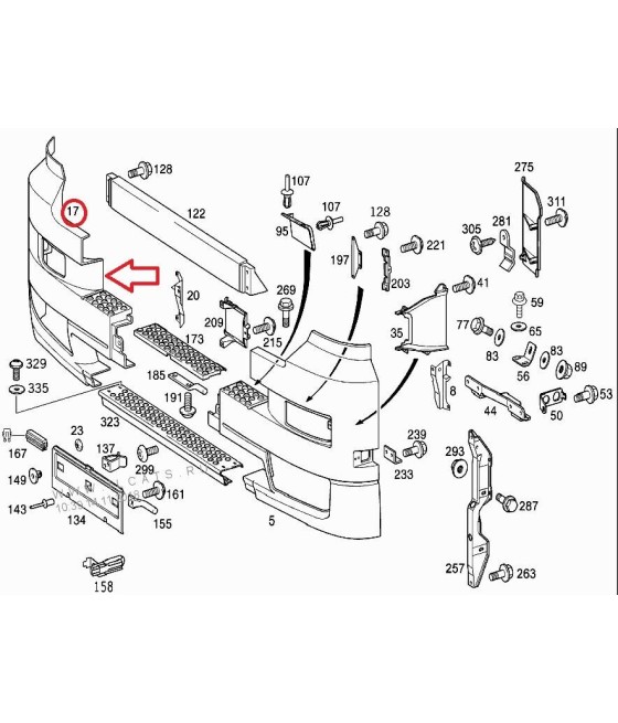 CANTONALE PARAURTI ANTERIORE DX MERCEDES TRUCK 2531 L-2543 L
