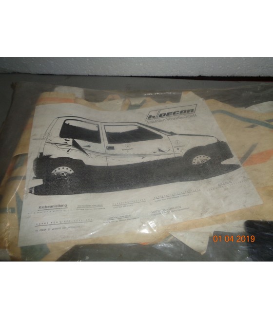 KIT BANDE ADESIVE FIANCATA DX/SX ABBELLIMENTO FIAT CINQUECENTO UK ARANCIONE/GRIG
