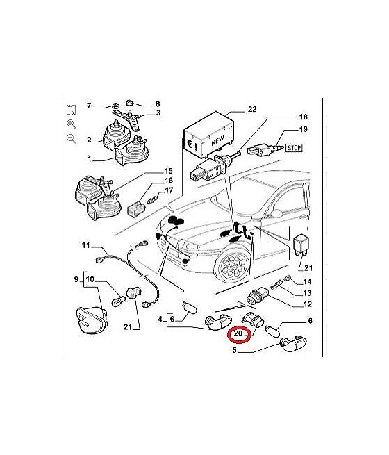 71717832 CONNESSIONE 2 VIE IMPIANTO SEGNALAZIONE AVVISO MANOVRA ALFA-FIAT-LANCIA