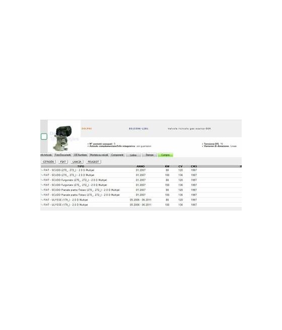 1618.31 VALVOLA EGR CITROEN C4-C8-FIAT ULYSSE-SCUDO-LANCIA PHEDRA-PEUGEOT 307