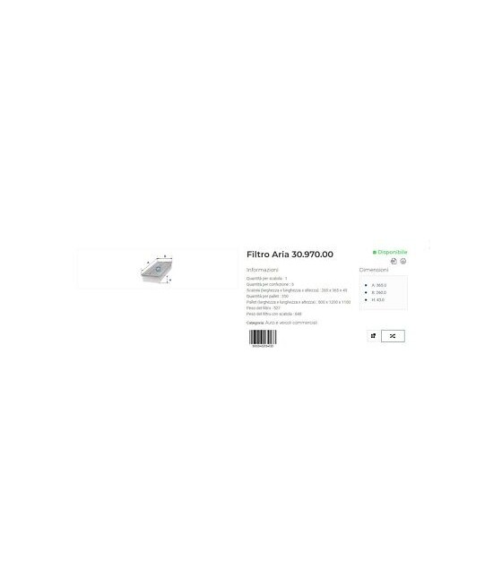 FILTRO ARIA BMW SERIE 5 E28...