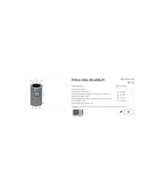 FILTRO OLIO BMW 1500 1600...