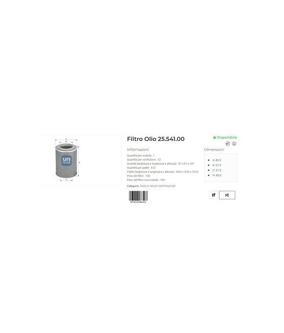 FILTRO OLIO BMW SERIE 3 E30...