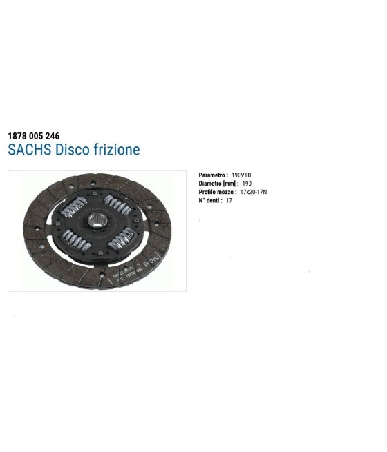 DISCO FRIZIONE SEAT IBIZA I 1.2-1.5-MALAGA 1.2-1.5-RONDA 1.2-1.4-1.5 (ø 190 17/D