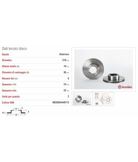 DISCO FRENO ANTERIORE RENAULT MASTER 2.0-2.1 D-2.2-2.4 D-2.5 D-2.5 TD-MASTER T30