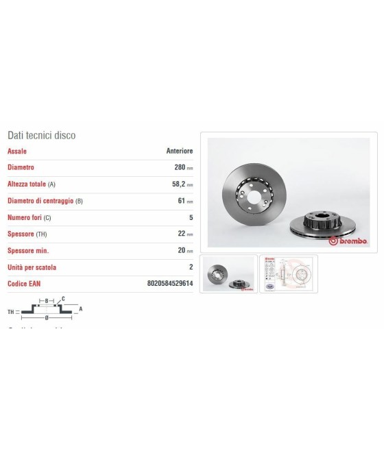 DISCO FRENO ANTERIORE RENAULT ESPACE II 2.8-R25 2.2-2.5 TURBO-2.7-2.8