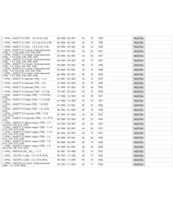 CALOTTA SPINTEROGENO ASCONA C-ASTRA F-CORSA A-KADETT D-E MANTA B-VECTRA A VALEO