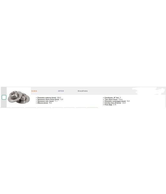 DF2870 COPPIA DISCHI FRENO ANTERIORE ø280 BMW SERIE 5 E12 518 518i 520 520i 525 528