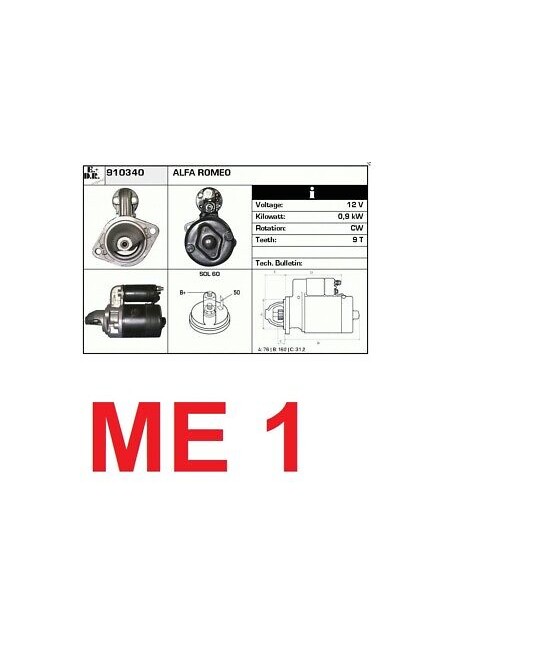 MOTORINO AVVIAMENTO 12V 0,9...