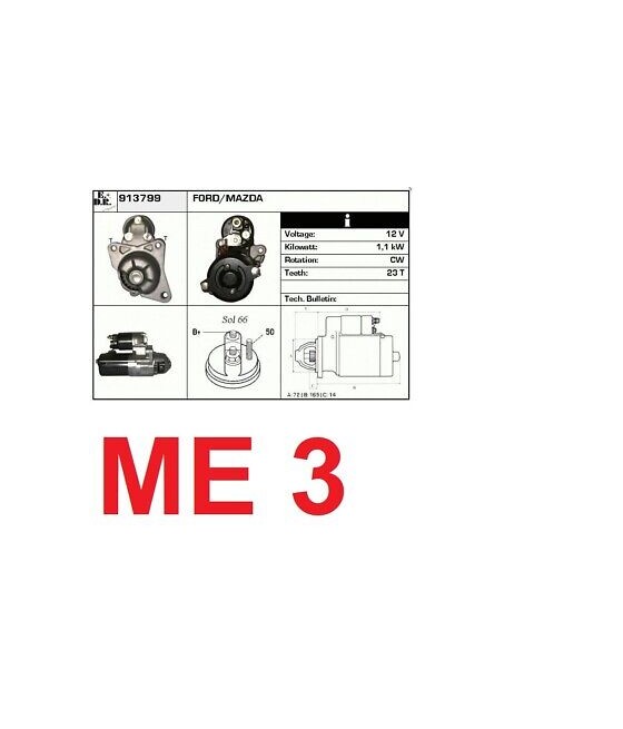 MOTORINO AVVIAMENTO 12V 1,1...