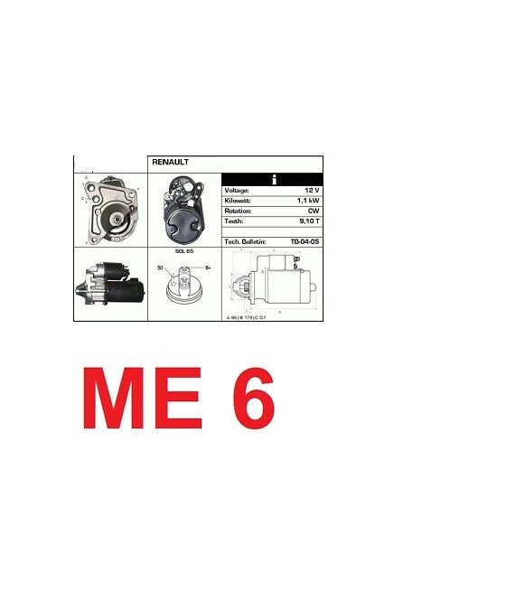 MOTORINO AVVIAMENTO 12V 1,1...