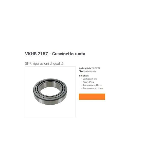 CUSCINETTO RUOTA ( 80X125X29 ) DAF 45FA
