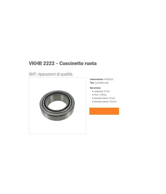 CUSCINETTO RUOTA (75X125X37 ) MAN F2000-
