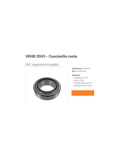 CUSCINETTO RUOTA POSTERIORE ( 82,55X146,05X41,275 ) DAF 75CF-85CF-95