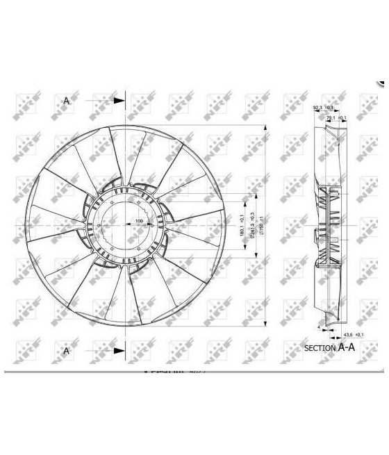 A0032054506 VENTOLA RAFFREDDAMENTO RADIATORE MOTORE MERCEDES ACTROS 457-541-542