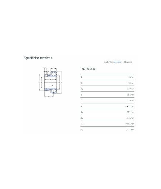 YET207 CUSCINETTO Y 35X72X38.9 SKF