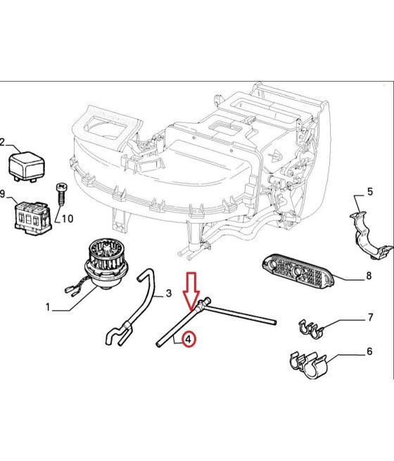 7759025 MANICOTTO RISCALDAMENTO AUTOBIANCHI Y10 1.1 4WD FL/92 ORIGINALE