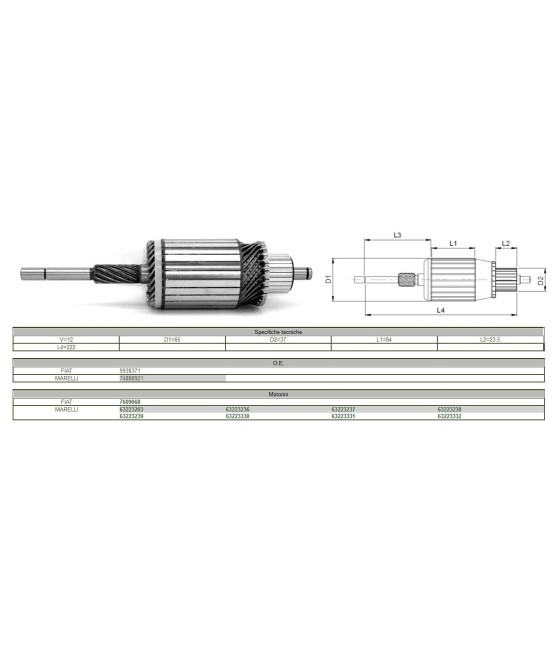 INDOTTO MOTORINO AVVIAMENTO 12V FIAT RITMO REGATA TIPO DS TD 1987--1995