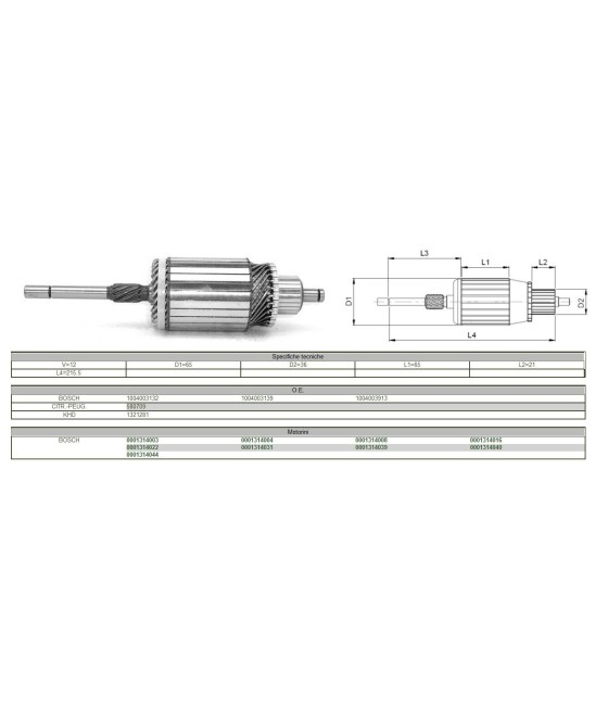 INDOTTO MOTORINO AVVIAMENTO 12V LOMBARDINI 7LD 710 720 740 PEUGEOT 305