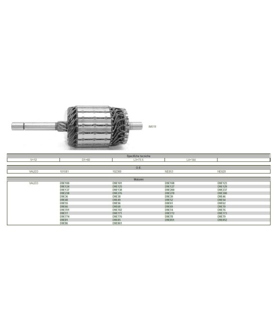 NE053 INDOTTO MOTORINO AVVIAMENTO 12V RENAULT DACIA ALPINE VALEO PARIS RHONE