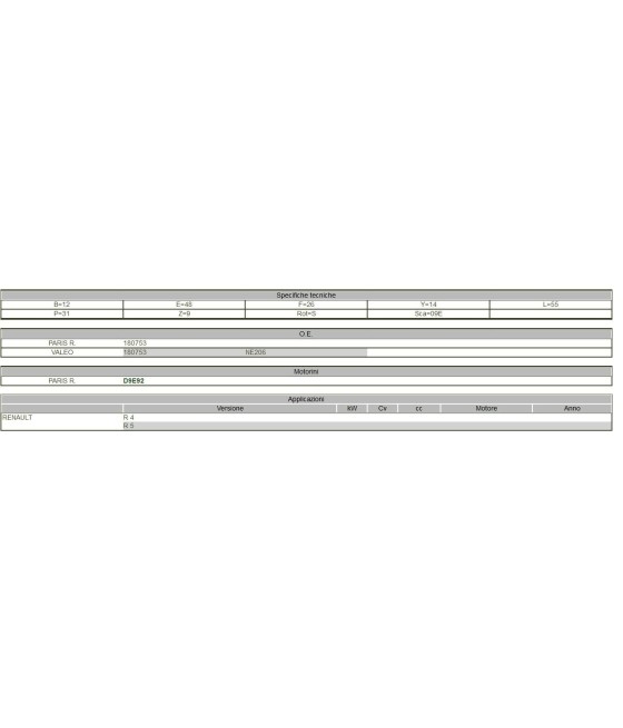 180753 D9E NE206 1622 PIGNONE MOTORINO AVVIAMENTO RENAULT R4 R5 VALEO