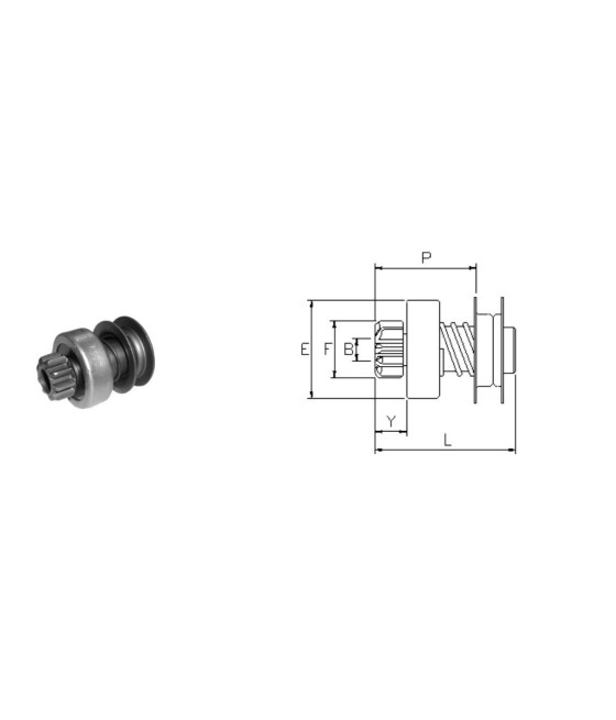 293187 PIGNONE MOTORINO AVVIAMENTO RENAULT R4 R5 R6 TALBOT 900 1000 BENDIX