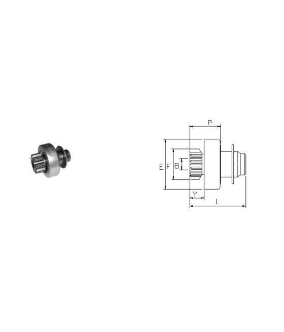 180753 D9E NE206 1622 PIGNONE MOTORINO AVVIAMENTO RENAULT R4 R5 VALEO